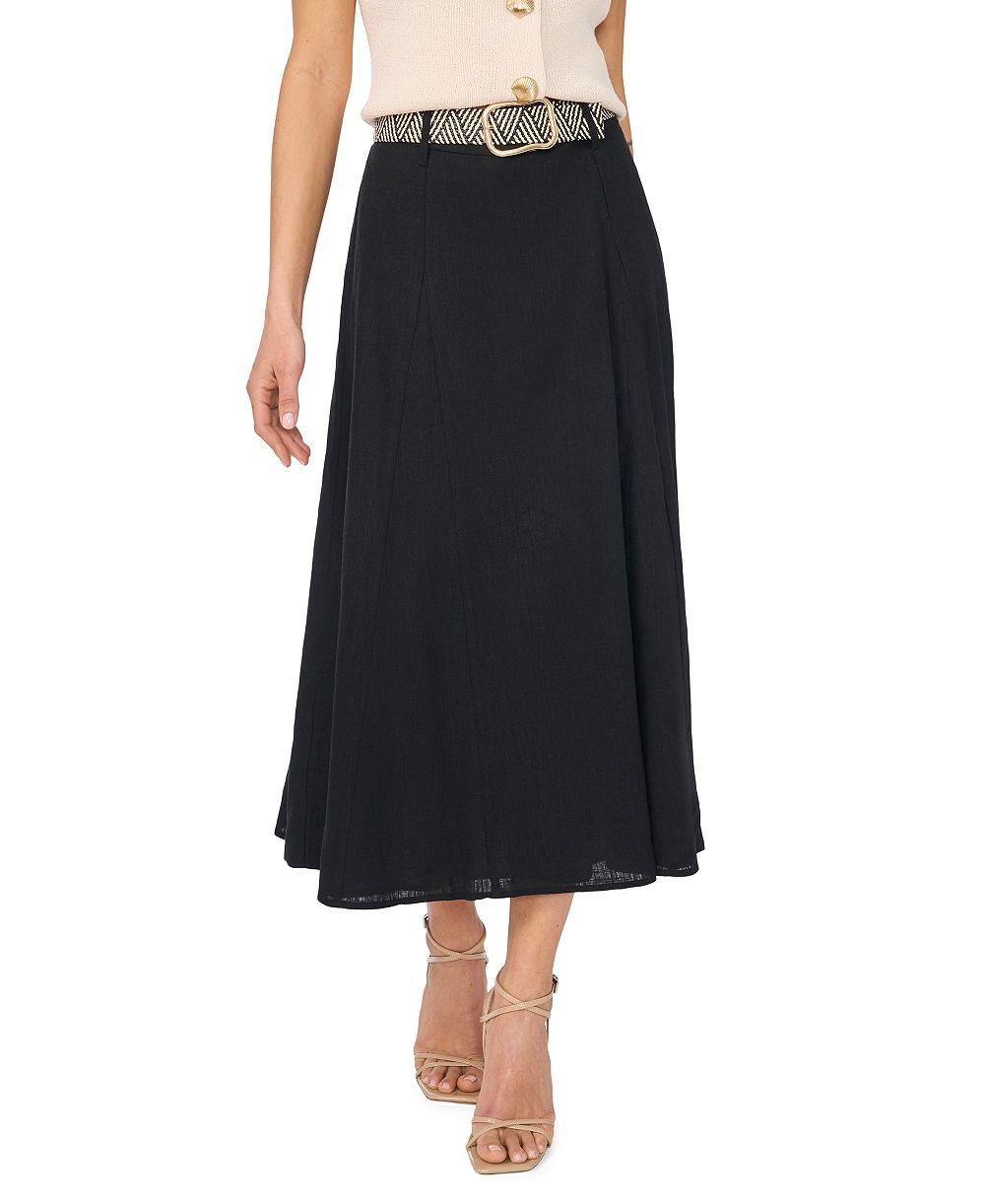 CeCe Women's Belted Midi Skirt