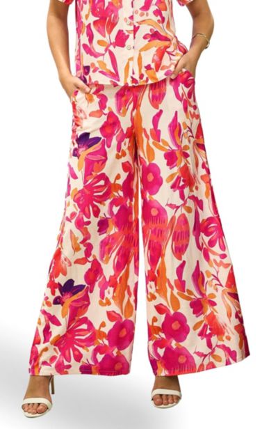 Женские широкие брюки Yumi Women's Abstract Floral Wide Leg Trousers