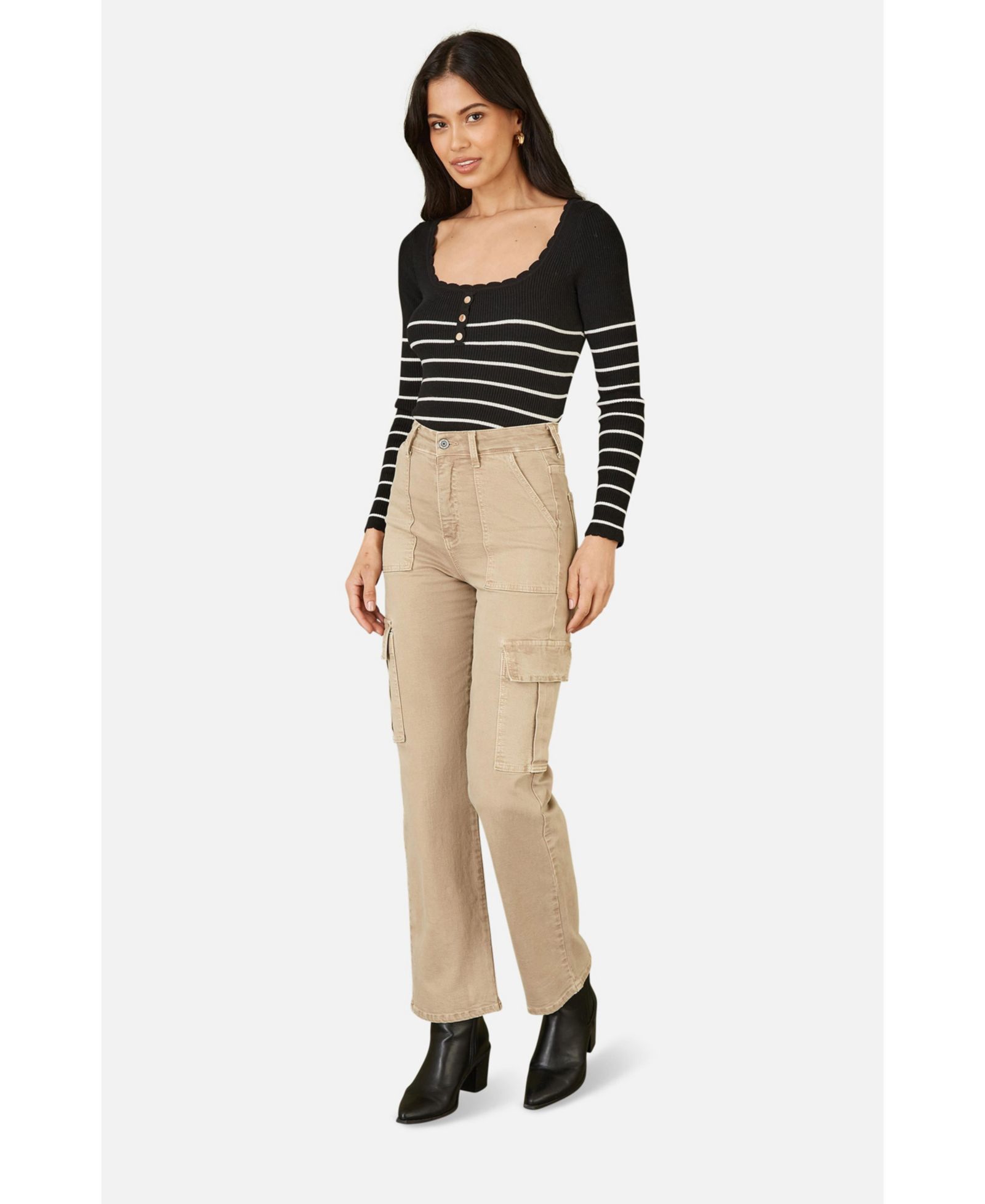 Женские эластичные брюки карго Yumi High Waist Utility Stretch