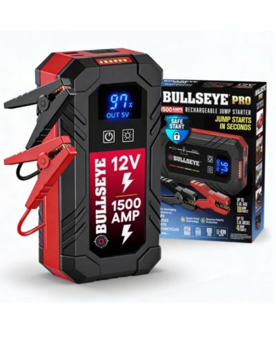 Bullseye Pro 12V 2250mAh Rechargeable Portable Battery Jump Starter with LED Emergency Light Power Bank