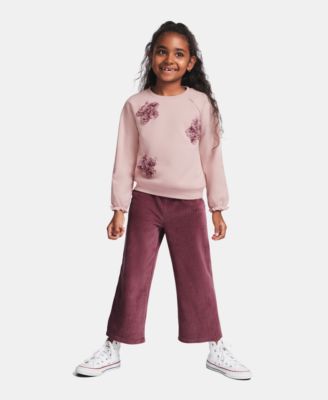 Kids Headquarters Toddler Girls' 2T-5T Crewneck Top and Pants, 2-Piece Set