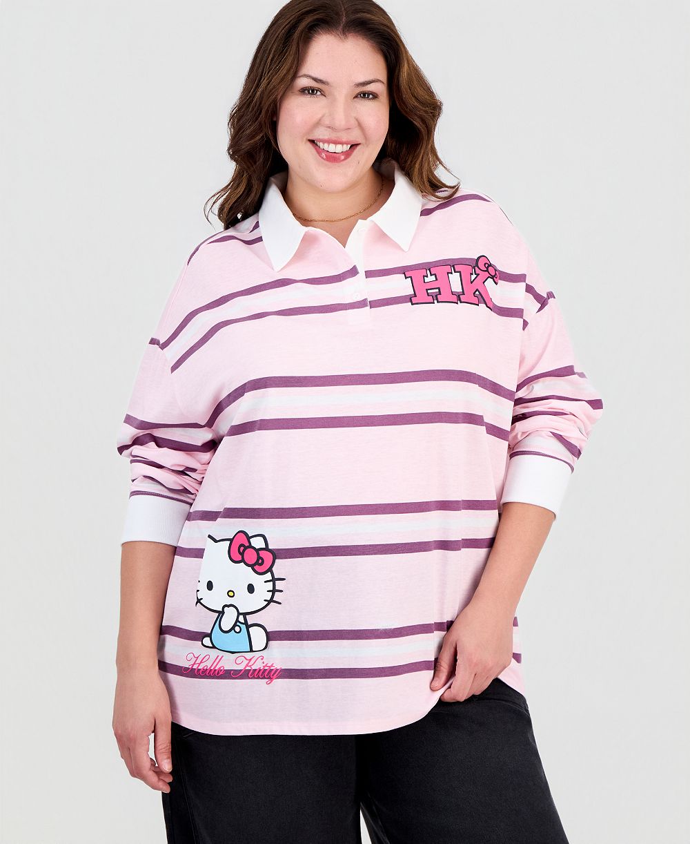 Поло Love Tribe Plus Size Hello Kitty Athletic Striped