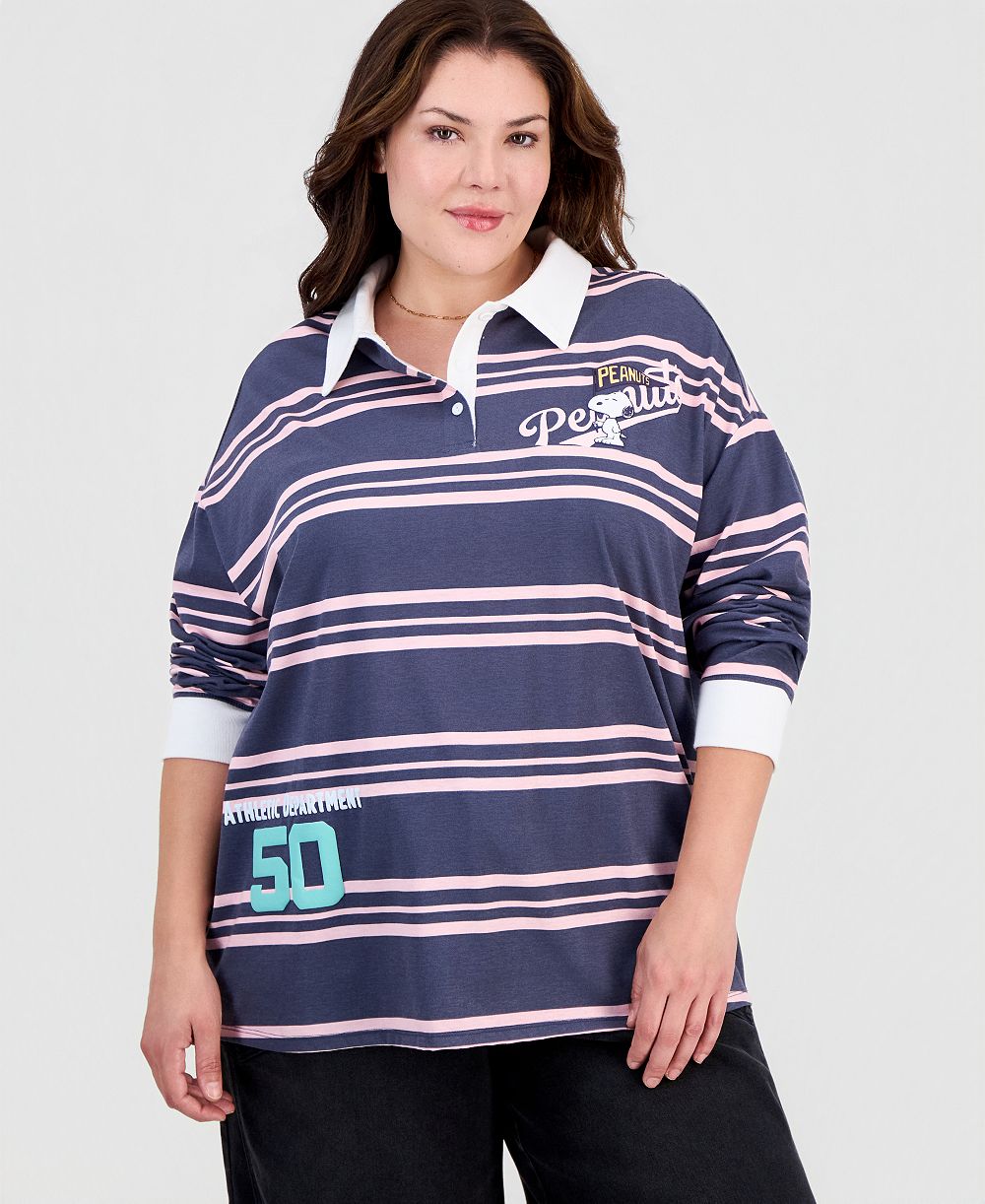 Женская рубашка Love Tribe Plus Size Snoopy Striped Rugby