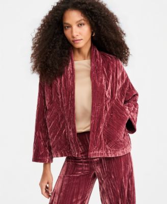 Emme Marella Women's Emmeccesso Quilted Velvet Open-Front Jacket