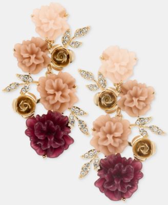 Серьги lonna & lilly Pavé Flower Cluster Linear Drop