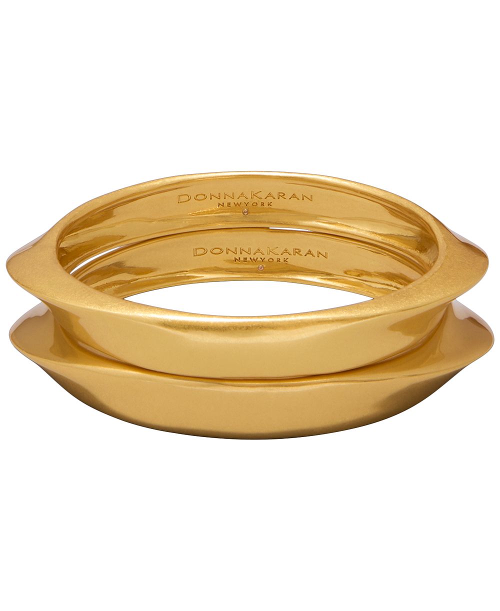 Donna Karan New York золотистый браслет-бандо из складного металла, набор из 2 штук