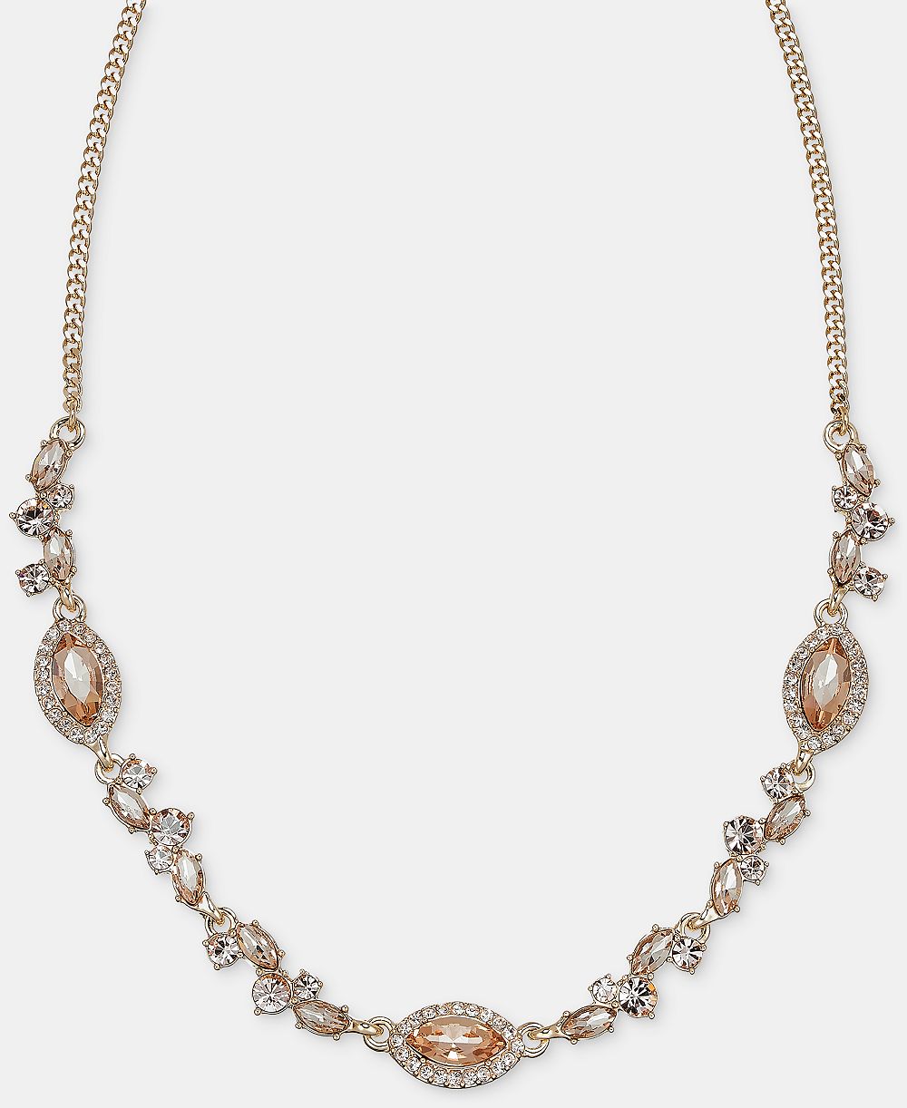 Колье Givenchy с кристаллами, 16" + удлинитель 3"