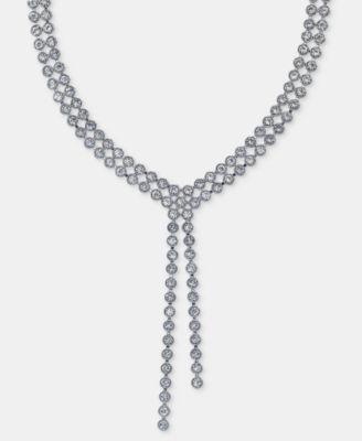 Givenchy Pavé Double Row Lariat Necklace, 16" + 3" extender