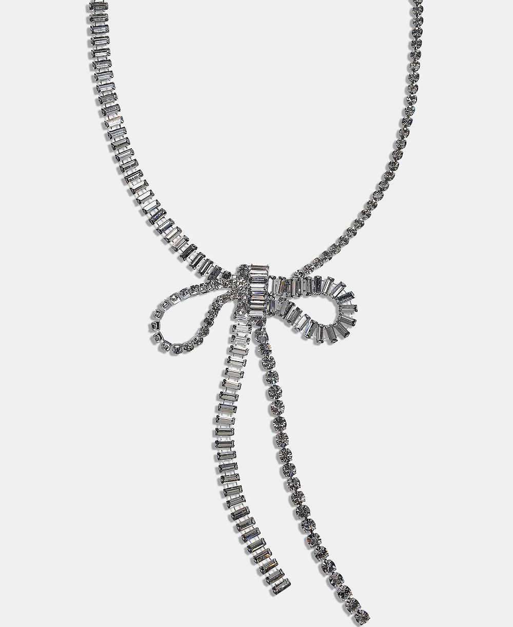Givenchy массивное ожерелье с кристаллическим бантом, 20" + 3" удлинитель