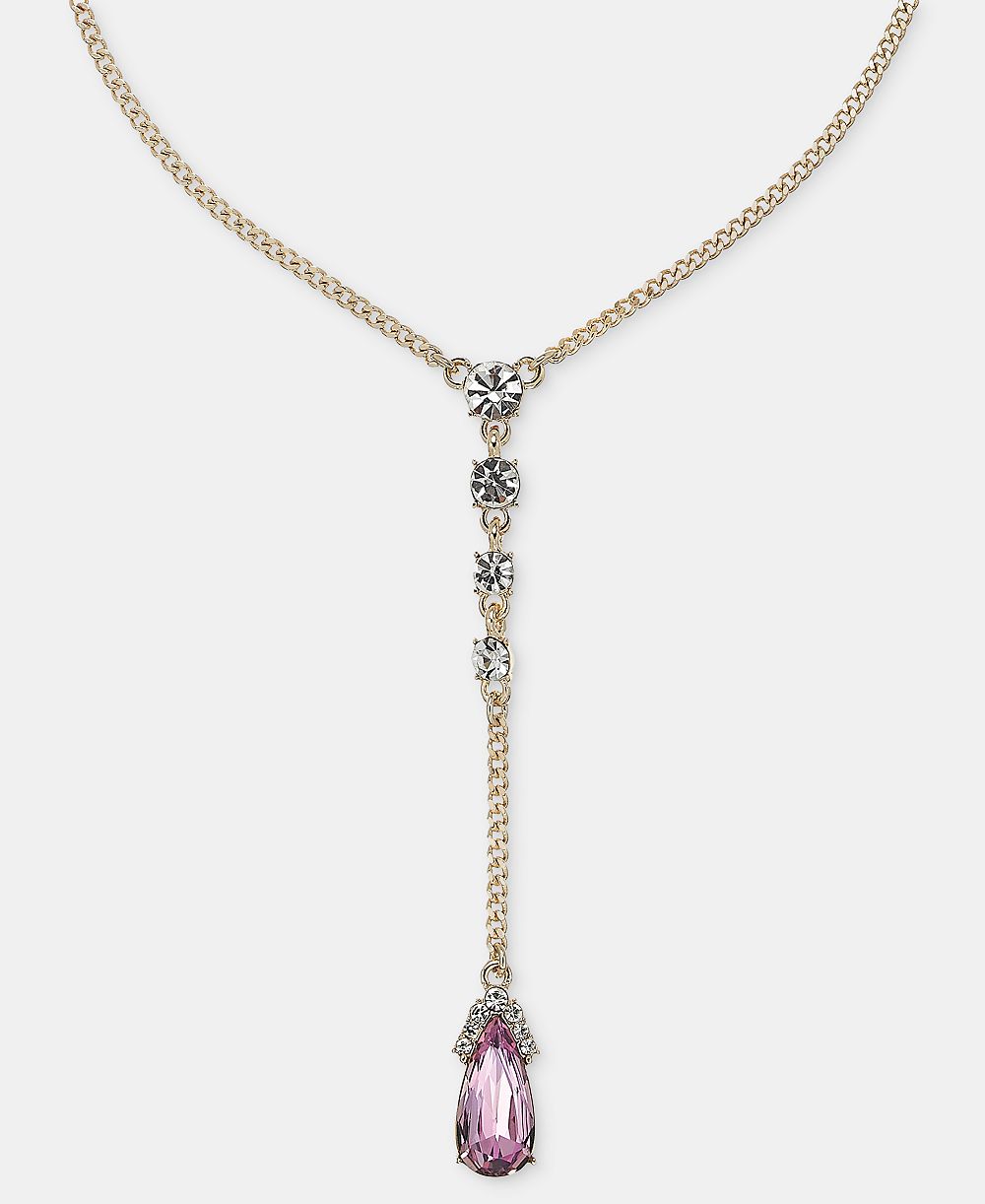Givenchy ожерелье Crystal Pear-Shape Lariat, 16" + 3" удлинитель