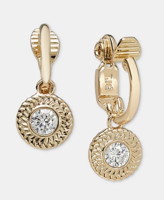 Lauren Ralph Lauren серьги-кольца с клипсой и подвеской из кубического циркония