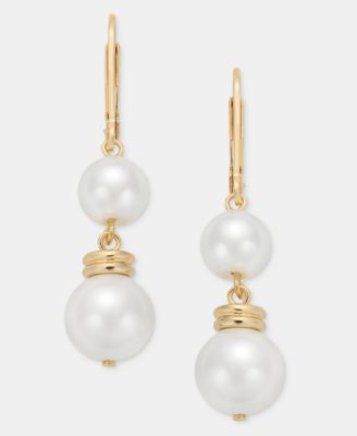 Серьги Lauren Ralph Lauren Imitation Pearl Double Drop Earrings