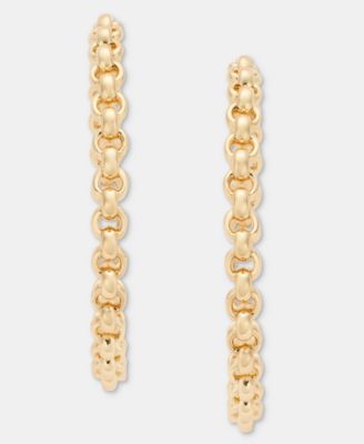Серьги Lauren Ralph Lauren Gold-Tone 40mm Chain Hoop
