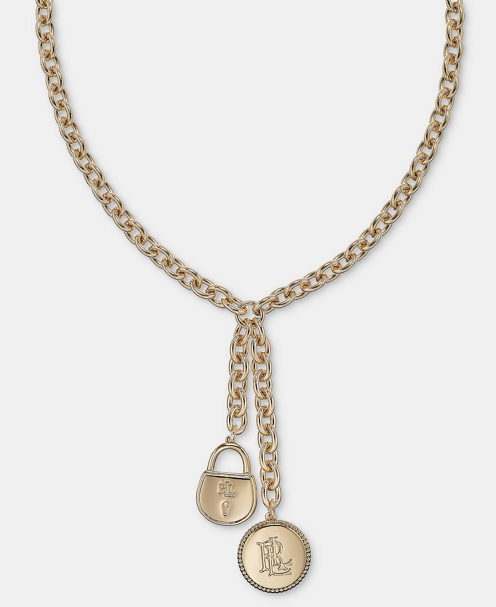 Ожерелье-лариат Lauren Ralph Lauren Logo Charm, 16"