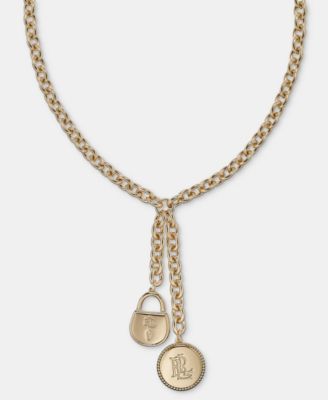 Ожерелье-лариат Lauren Ralph Lauren Logo Charm, 16"