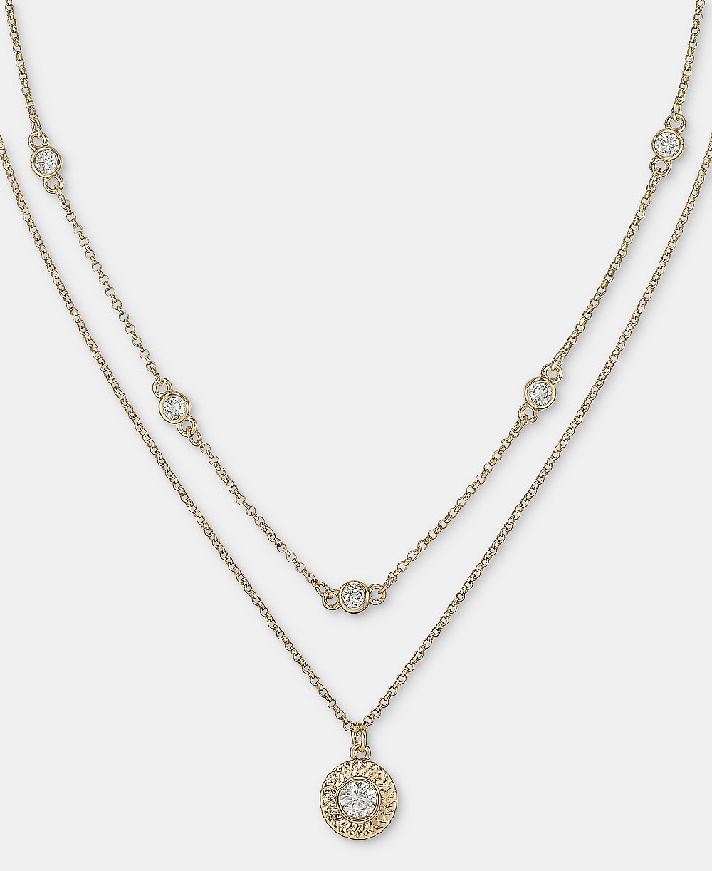 Lauren Ralph Lauren кулон с кубическим цирконием, многослойный, 17"