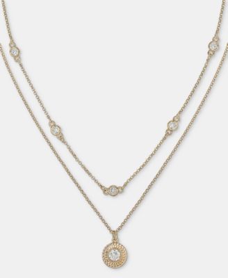 Lauren Ralph Lauren Cubic Zirconia 17" Layered Pendant Necklace