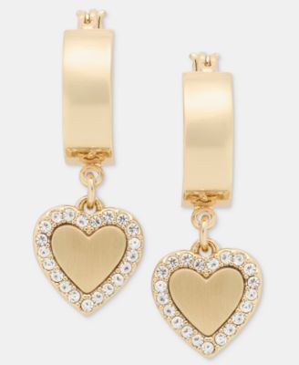 Серьги-кольца DKNY Pavé Heart Charm