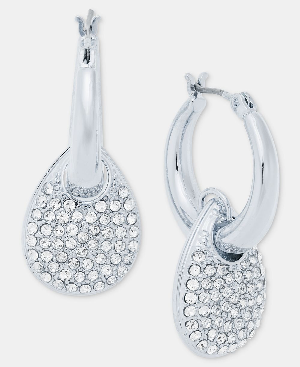 Серьги-кольца DKNY Pavé Puffy Charm
