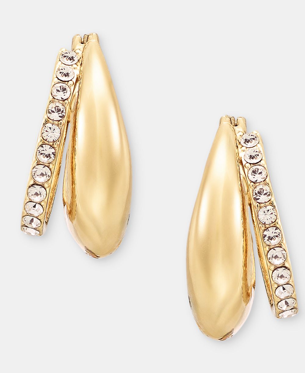 Серьги DKNY Pavé Puffy Split-Hoop