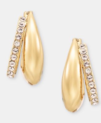 DKNY Pavé Puffy Split-Hoop Earrings