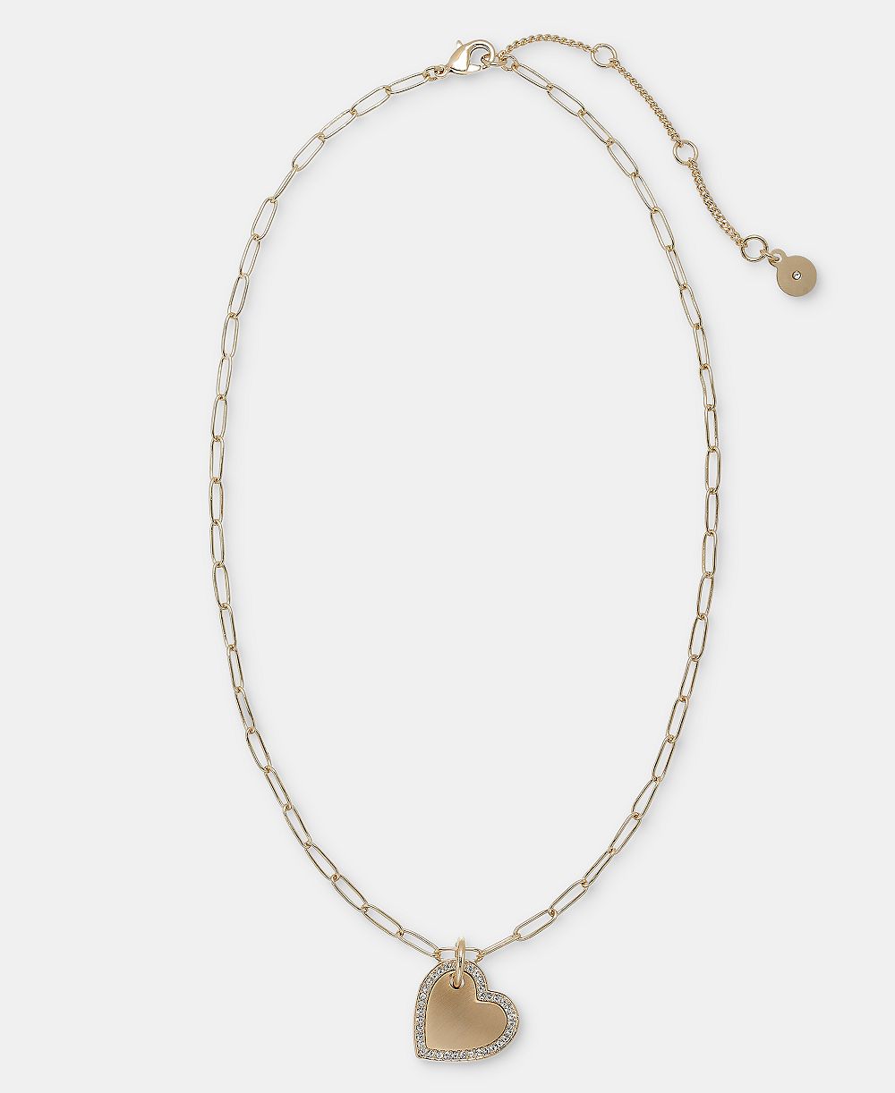 Подвеска DKNY Pavé Heart, 16" + 3" удлинитель