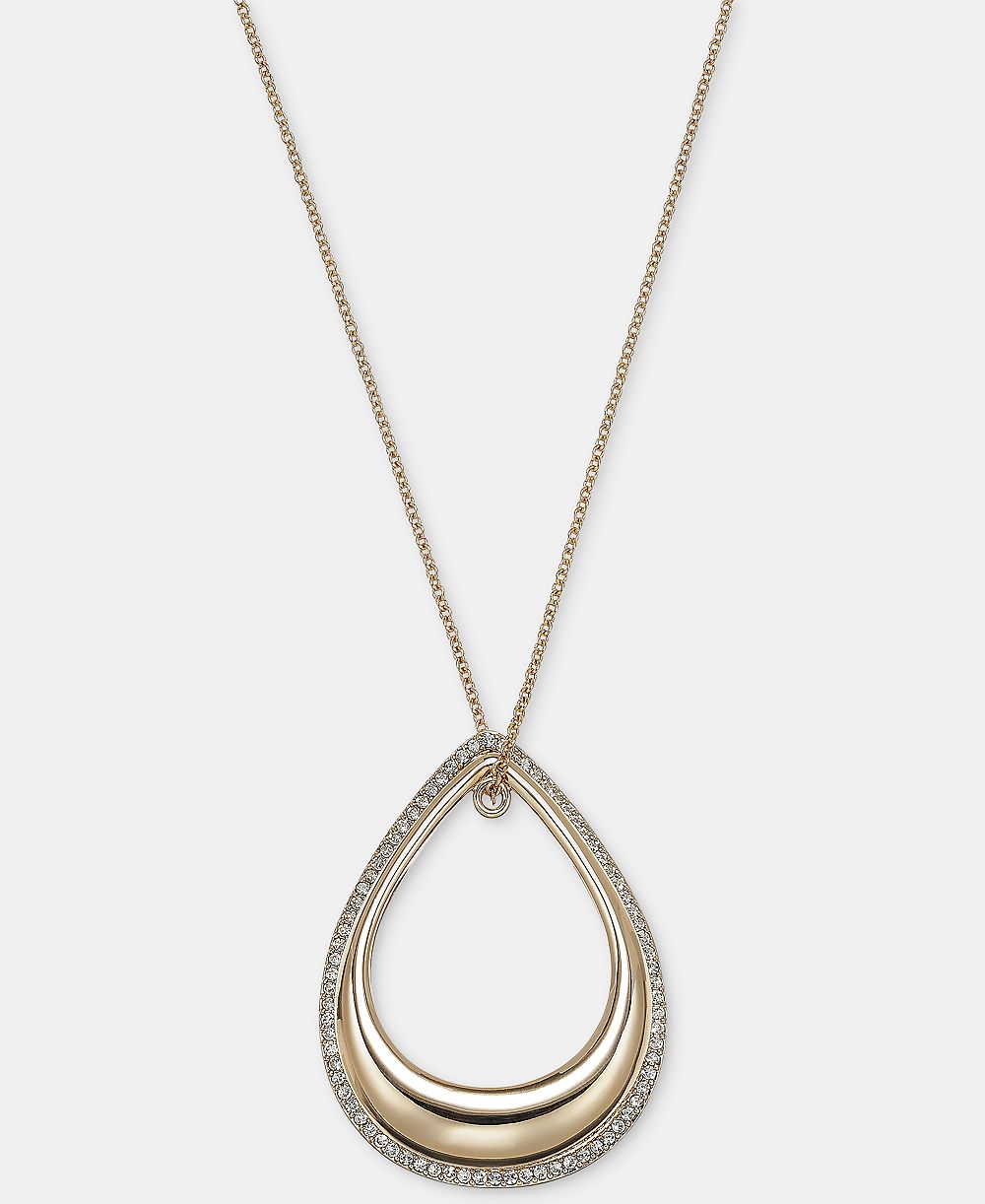 Подвеска-ожерелье DKNY Pavé Open Tear-Shape 40"