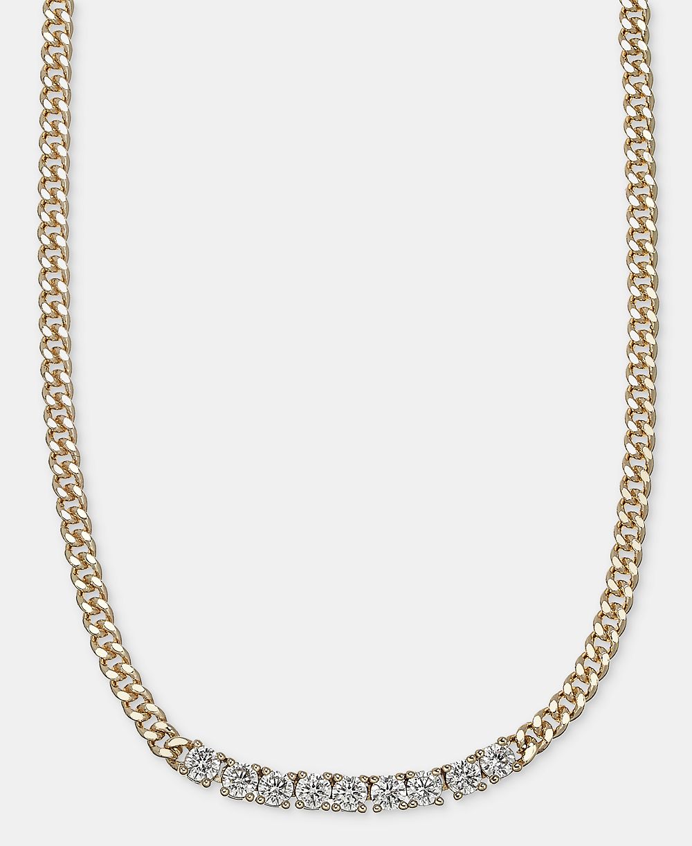 DKNY колье с кристаллами в стиле теннис, 16" + 3" удлинитель