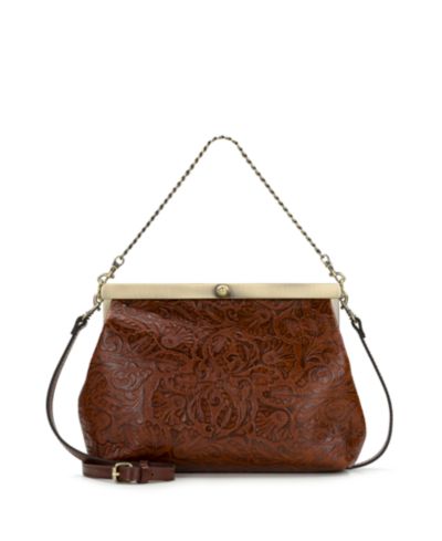 Маленькая кожаная сумка Patricia Nash Vilaine Tooled Leather Frame