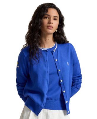 Женский кардиган Polo Ralph Lauren US Open с круглым вырезом и длинным рукавом