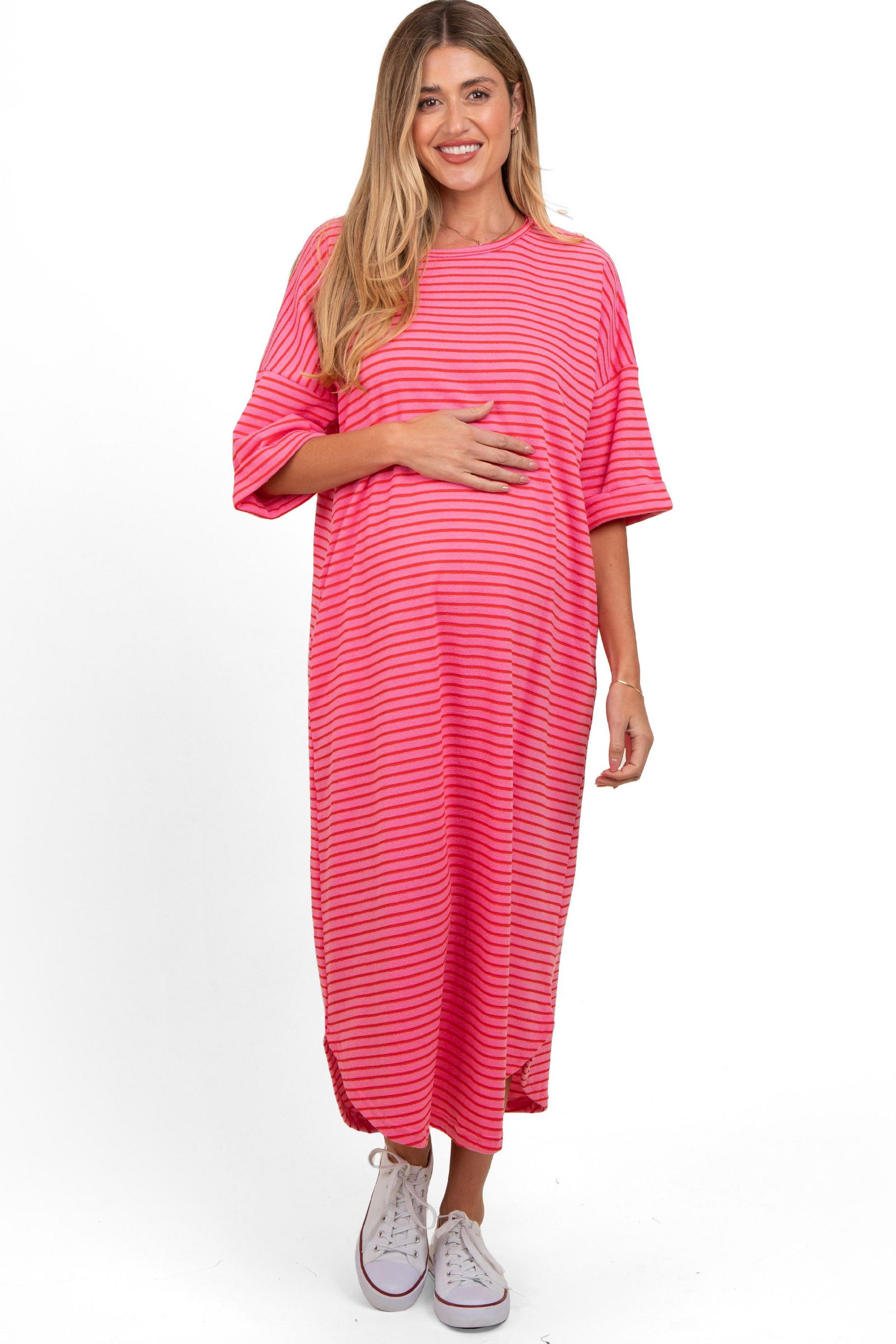 Женское платье макси Pinkblush Fuchsia Striped Terry