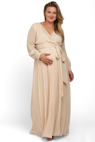 Платье Pinkblush Women's Maternity Metallic Chiffon Plus Maxi