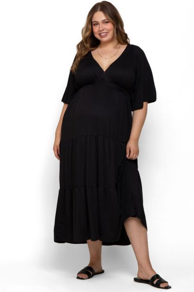 Платье макси Pinkblush Women's Maternity Deep V-Neck Tiered