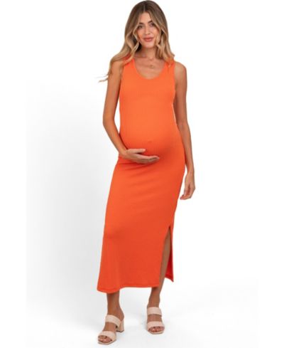 Pinkblush Women's Ribbed Side Slit Maxi Dress