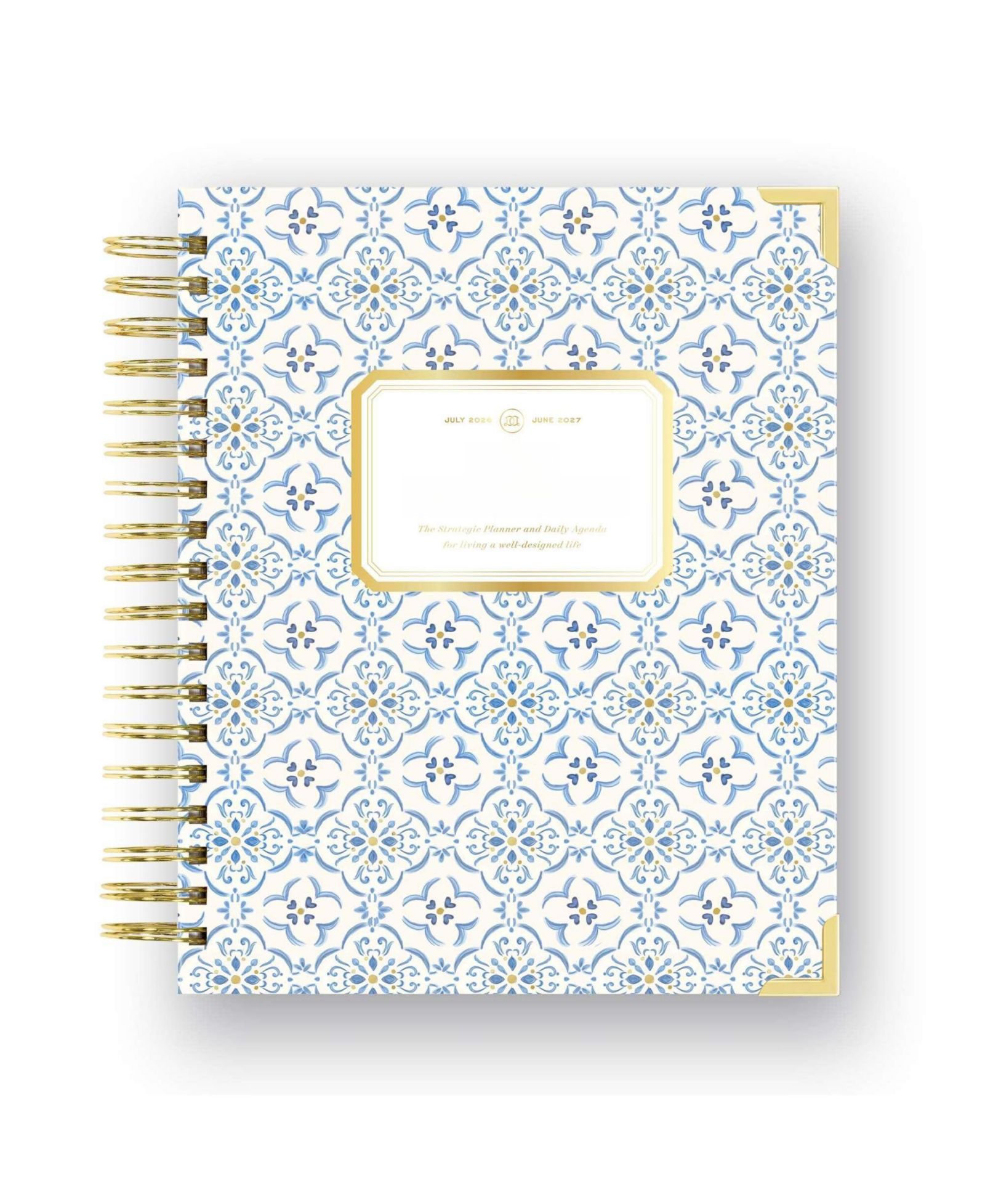 GNUADZ Casa Bella 2026-2027 Academic Daily Planner Wirebound Tabs Pocket Stickers Ruler