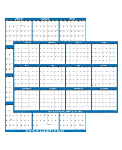 GNUADZ Swiftglimpse 2026 Wall Calendar Erasable Wet Dry Erase Laminated Annual Planner