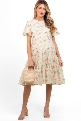 Женское платье Pinkblush Cream Floral Print Eyelet Lace