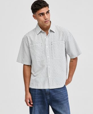 Мужская рубашка Mode of One Plaid Seersucker Short-Sleeve