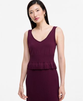 I.N.C. International Concepts Women's V-Neck Peplum Tank, Macy's Exclusive