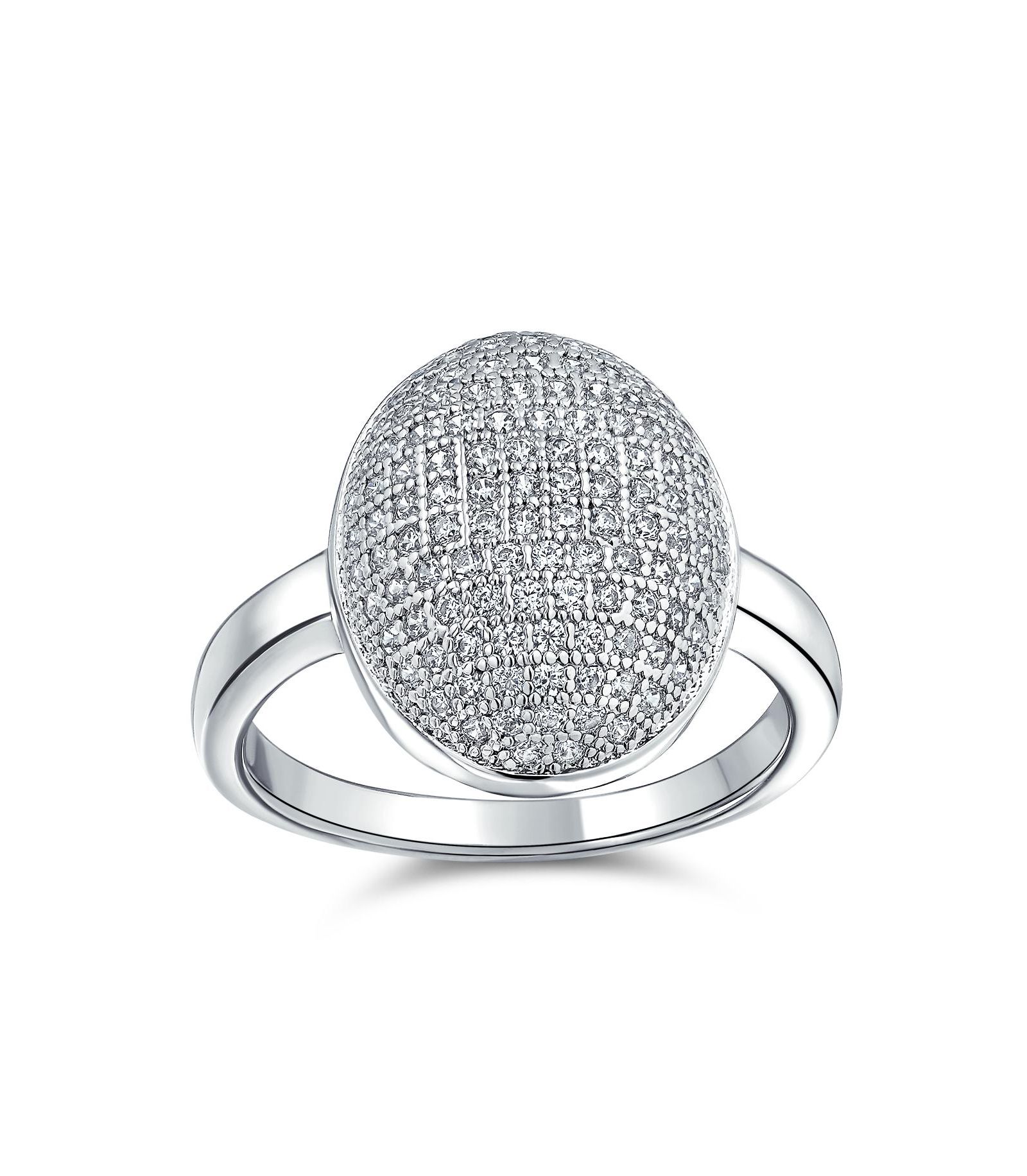Bling Jewelry кольцо с фианитами cubic zirconia oval pave dome