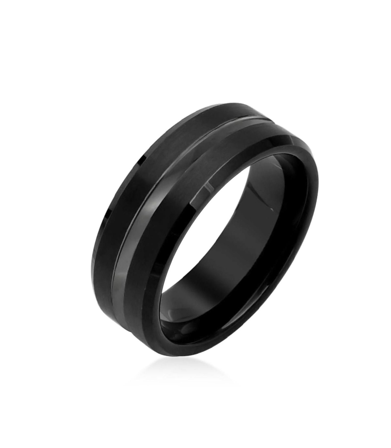 Bling Jewelry двухцветное кольцо из титана Comfort Fit