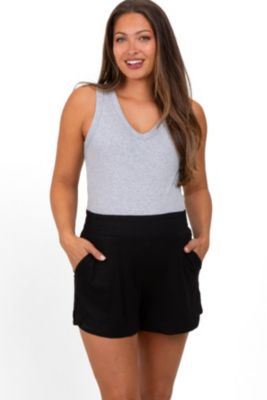 Pinkblush Women's Black Basic Rounded Hem Shorts