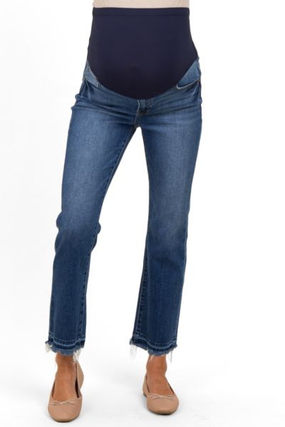Pinkblush Women's Navy Released Hem Cropped Straight Leg Jeans