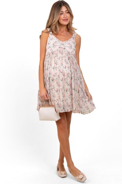 Женское мини-платье Pinkblush Women's Pink Floral Plisse Texture