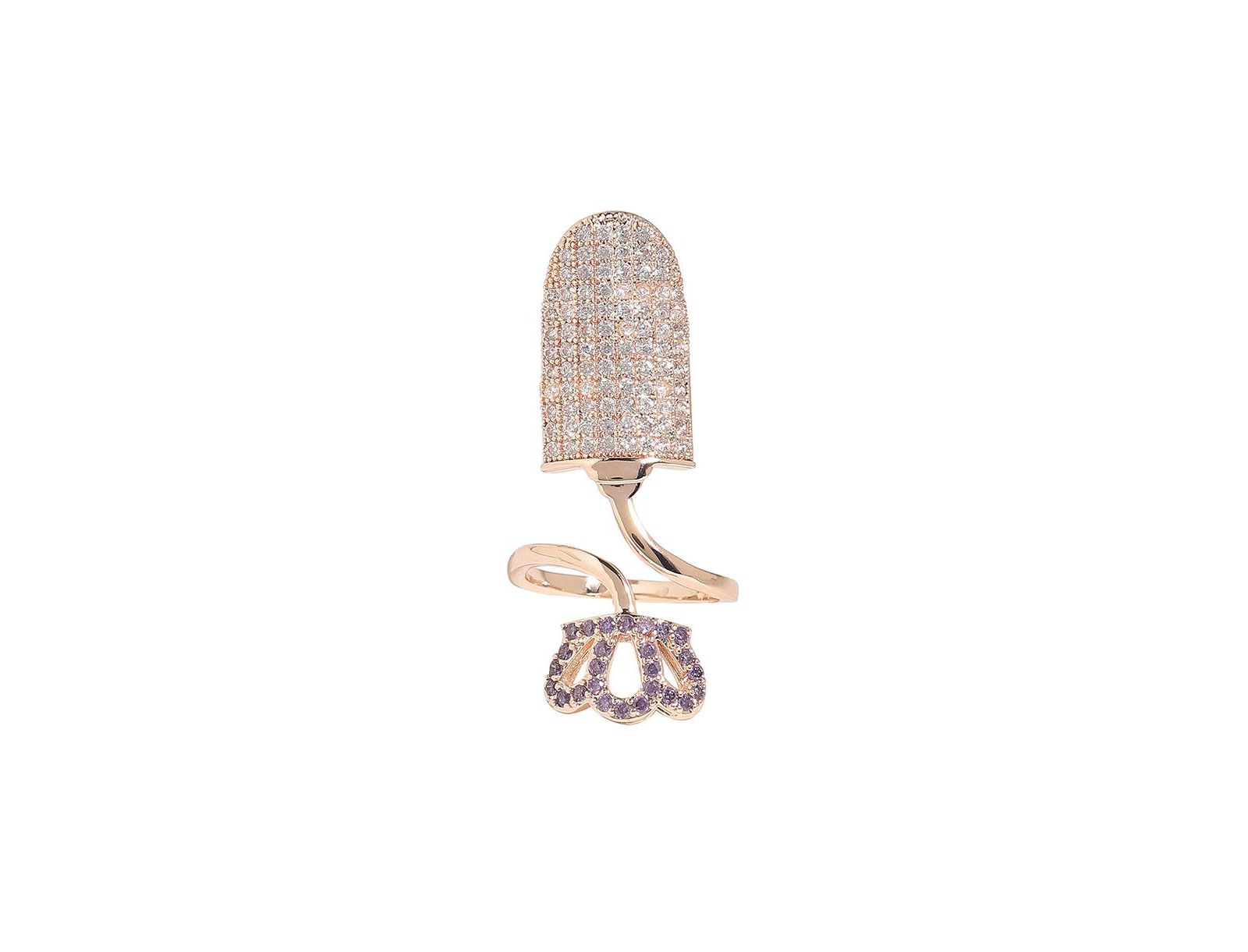 SOHI Women's Embellished Cluster Finger Ring