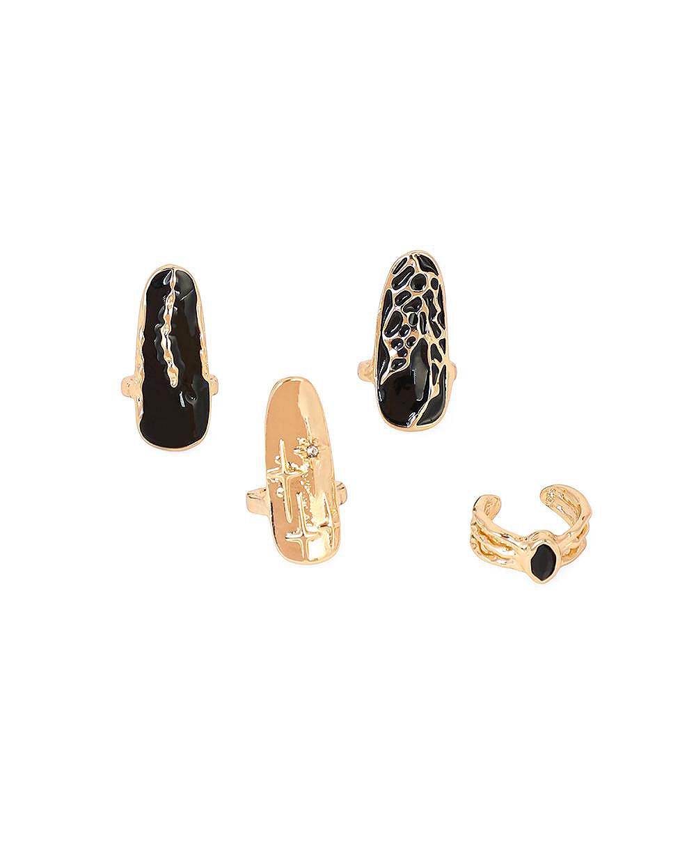 Женские кольца SOHI The Enamel-Goliath Nail Rings California Gold