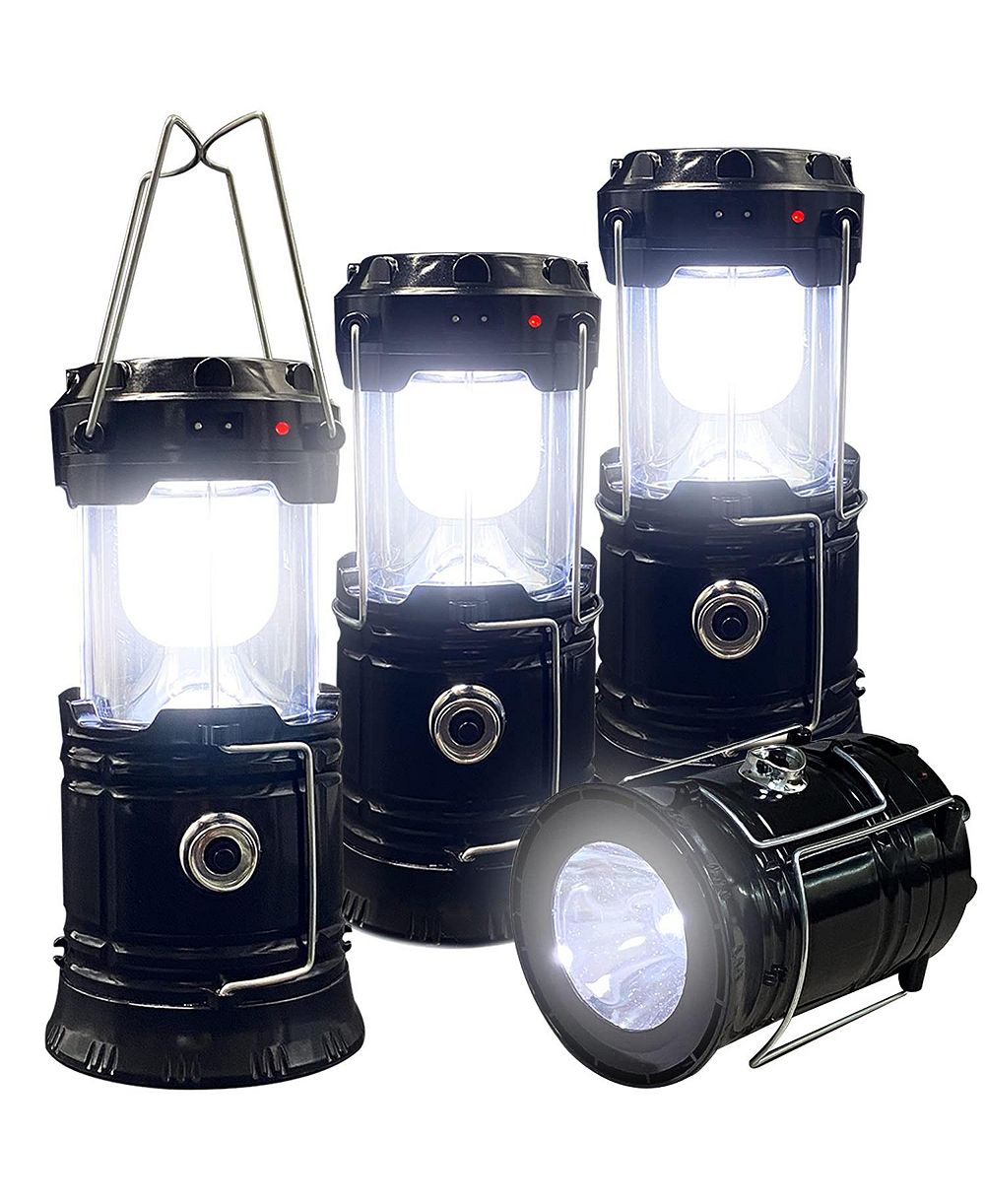 Компактный кемпинговый фонарь GNUADZ LED, солнечная панель, USB, 1600mAh, 4 шт.