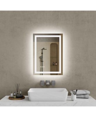 RAINSKEN LED зеркало для ванной 20"28", антизапотевающее с фронтальной и контурной подсветкой, с регулировкой яркости, ударопрочное