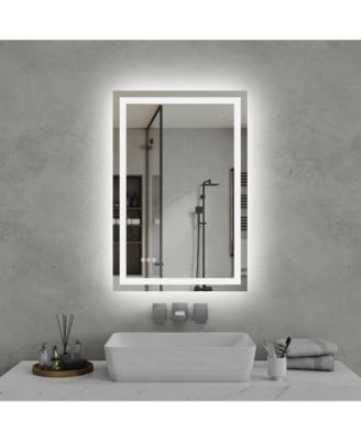 RAINSKEN LED зеркало для ванной 24"36" с антизапотеванием, фронтальной и задней подсветкой, регулировкой яркости, ударопрочное