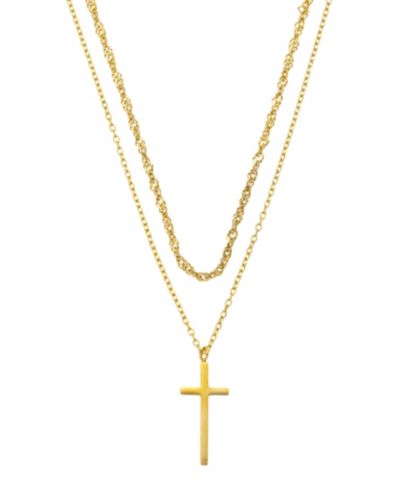 Многослойное ожерелье Unwritten x Moda Sport Waterproof Cross Pendant Layered Chain